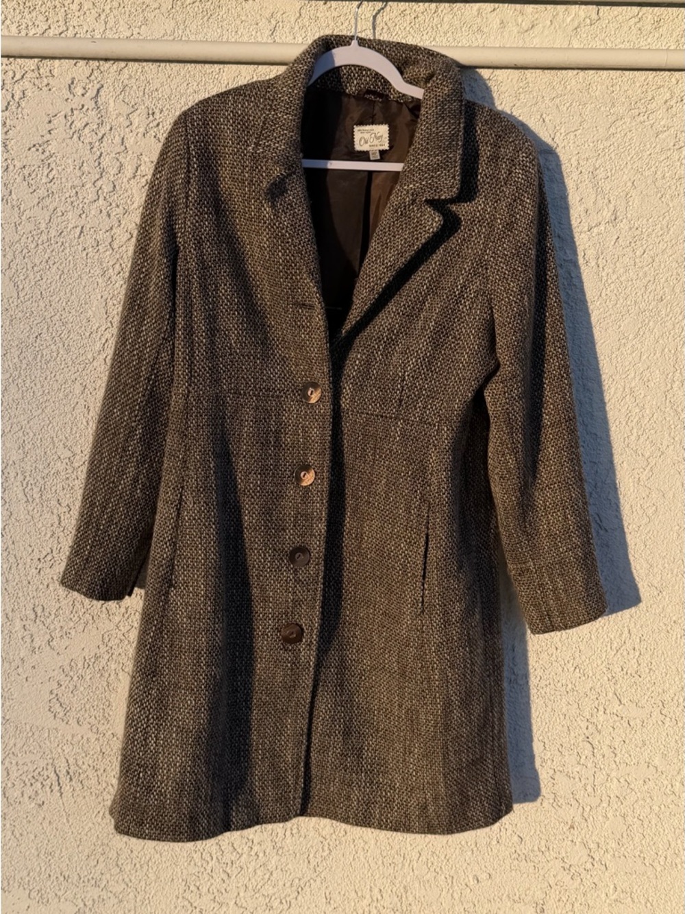 Vintage Old Navy Brown Tweed Peacoat